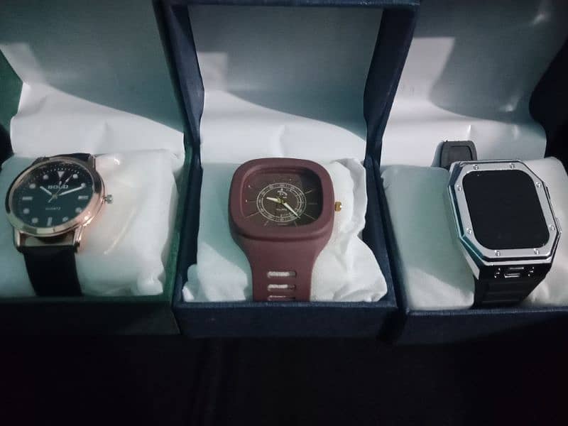 Pack of 3 Men's Watches with box[New Year Offer] 13