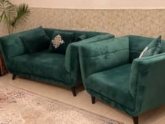 4 seater velvet covered sofa set