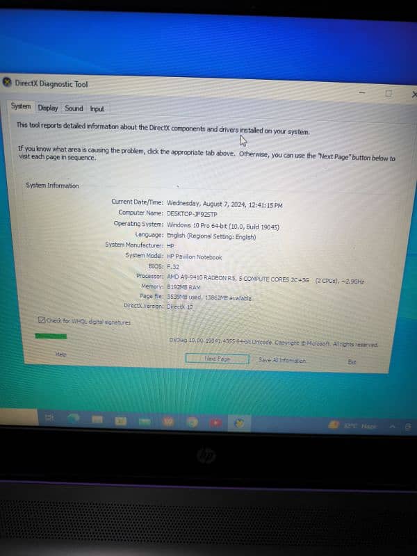 Hp Pavilion Notebook AMD A9-9410 RADEON Touch Screen 4