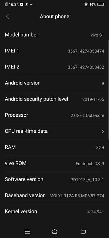 vivo s1 8gb ram 6