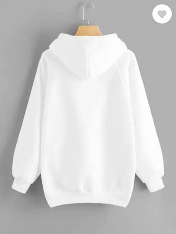 Men's fleece plain white hoodie 1