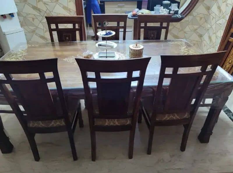 wooden Dining Table with Eight chairs 1