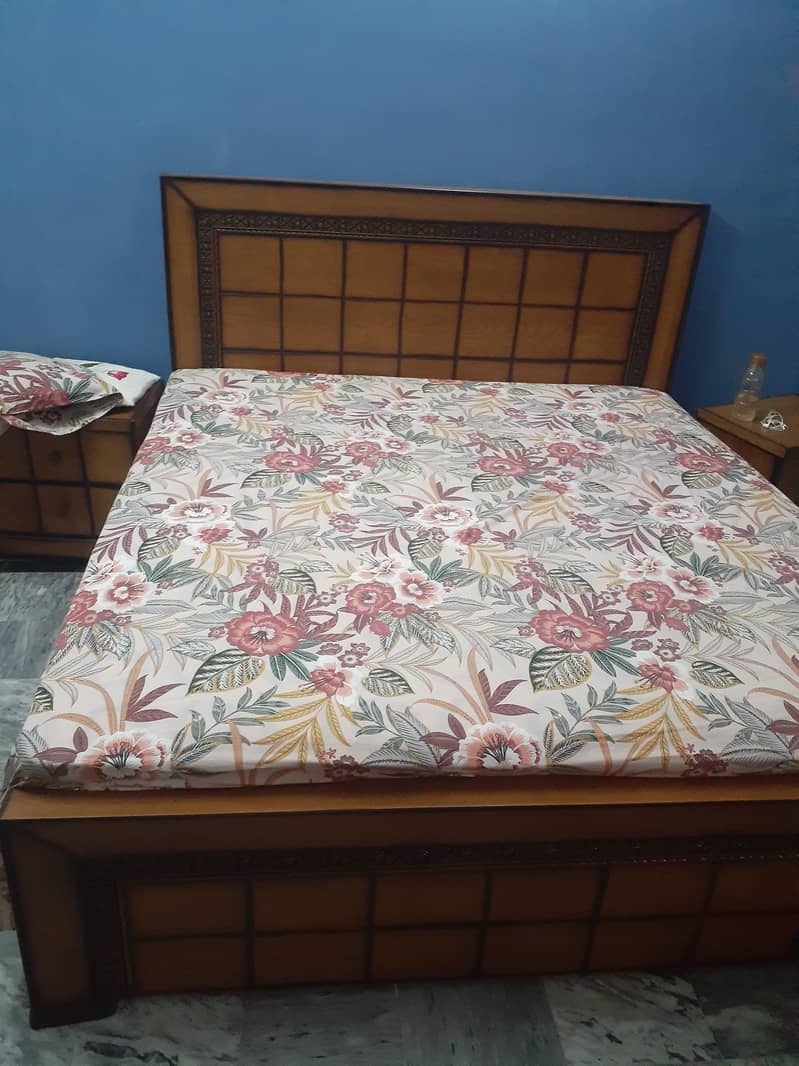 New condition bed and dressing table with mattress and side tables 1