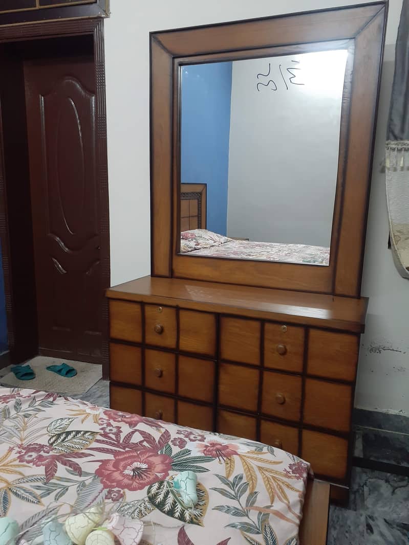 New condition bed and dressing table with mattress and side tables 2