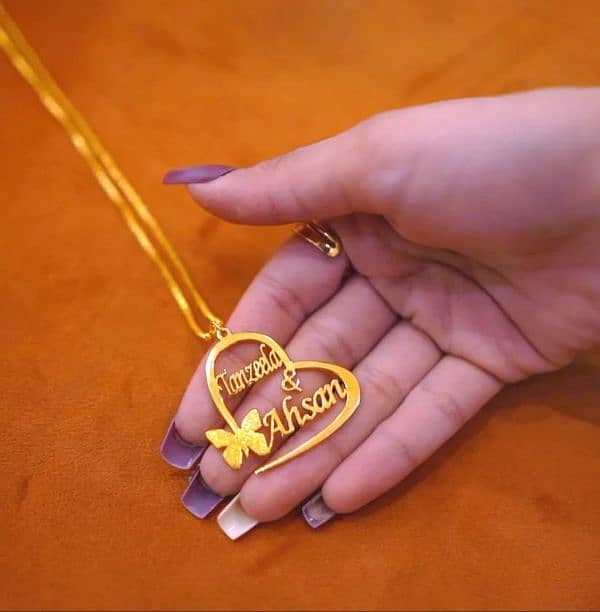 Gold Plated Names Locket laser cutting with warranty 0