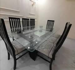 wooden Dining table with 8 chairs