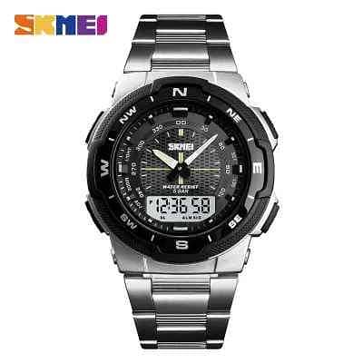 SKMEI Stainless Steel Dual Display Waterproof Watch For Men 1370 3