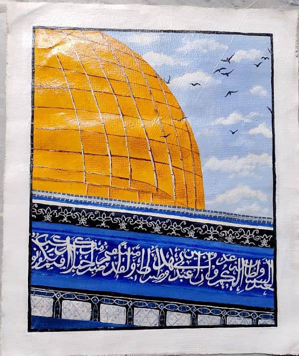 masjid e aqsa handmade wall painting 0