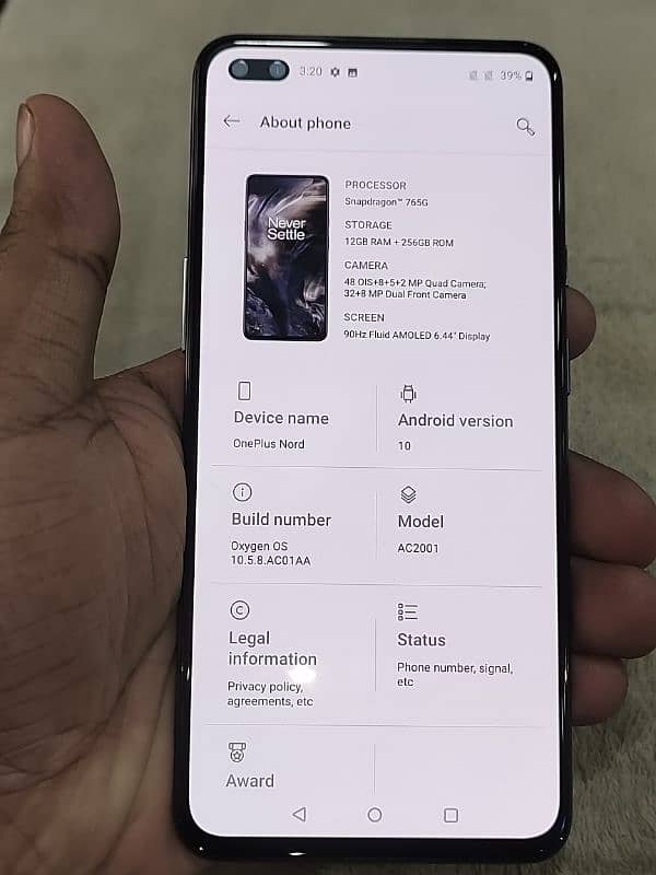 OnePlus Nord 12/256 GB Snapdragon 765 display fingerprint 100% OK 2