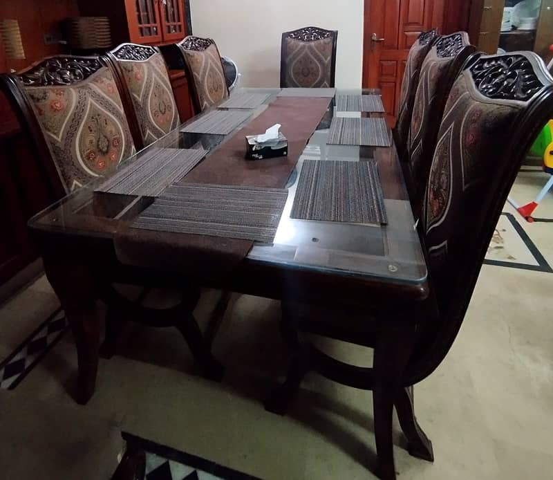 8 Seater Dining Table and 1 Showcase 1