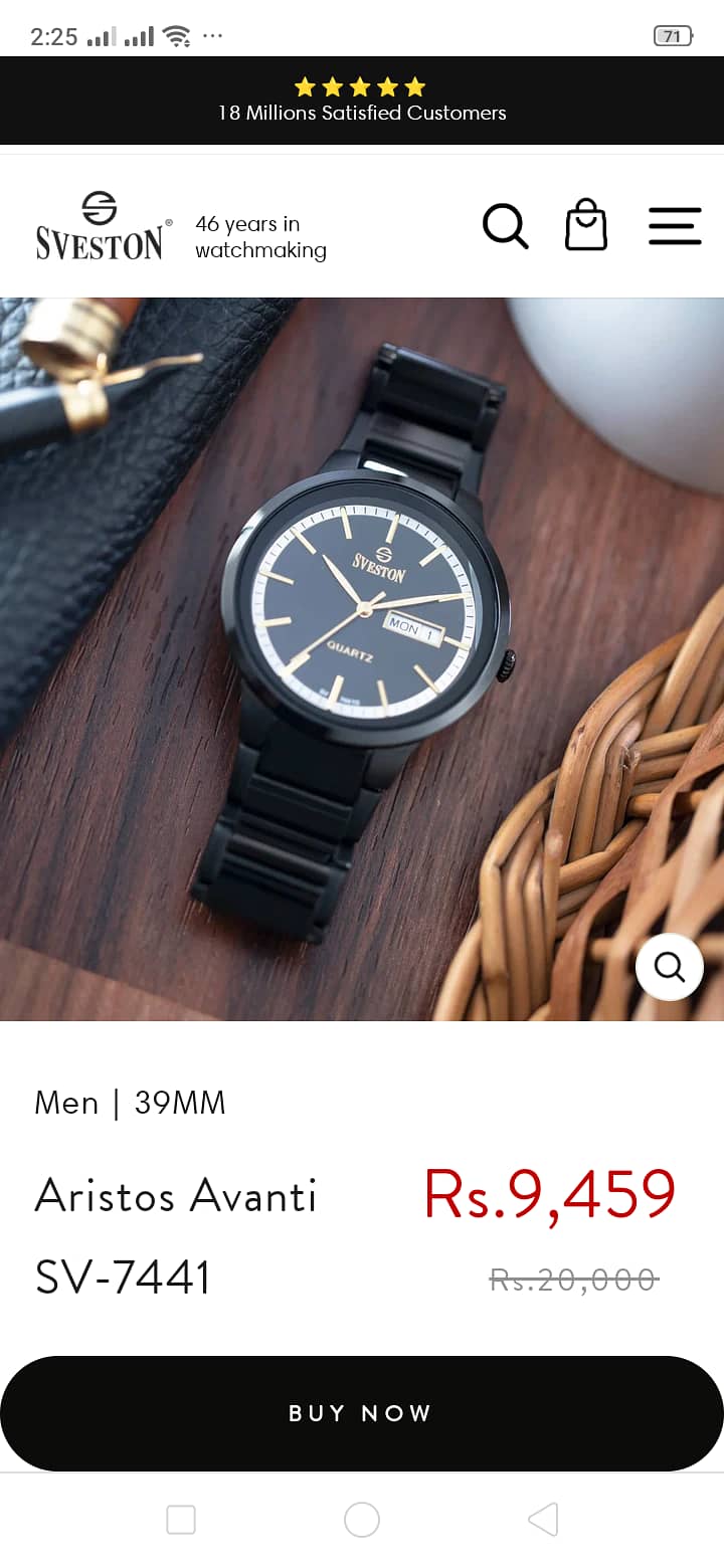 Sveston watch 7441g black color 5