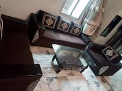 sofa set available for sale with glass table