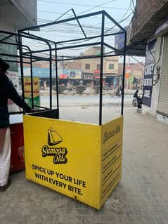 3 food stalls, metal square pipe  frames