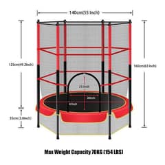 55 InchTrampoline Bouncing Jumping Mat with Enclosure Net