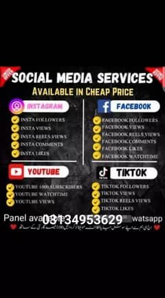 social medias service Whatsapp 03134953629