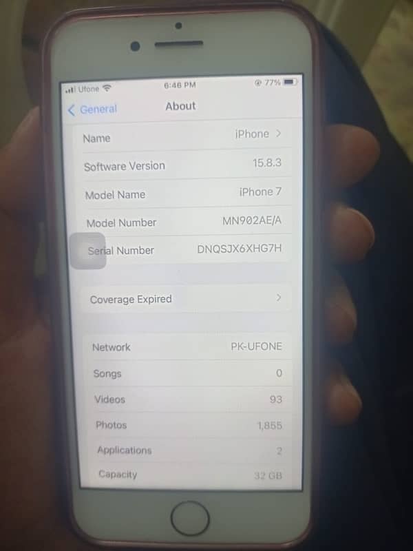 iphone 7 32 GB PTA approved  All ok 5