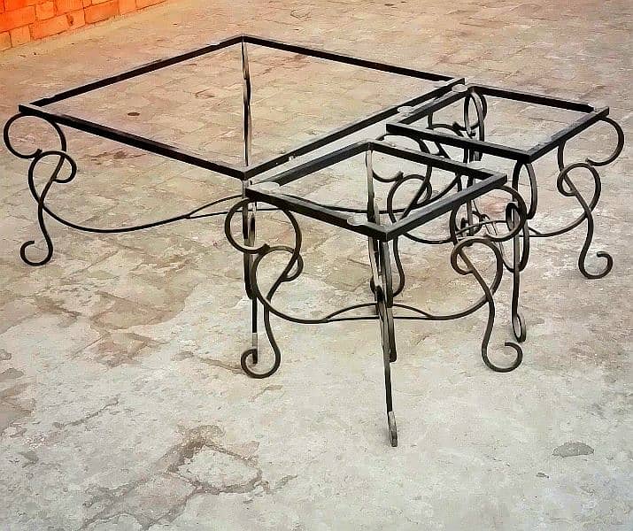 iron tables frames and glass 1