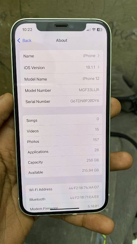 iPhone 12 2 months physical sim time 256 gb factory unlocked 5