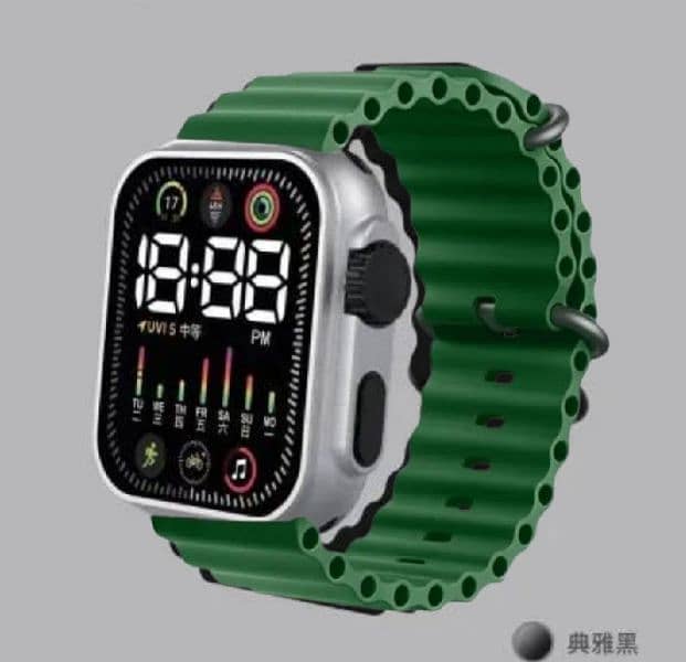 Ultra LED lights watch with rubber strap comfortable strap 6