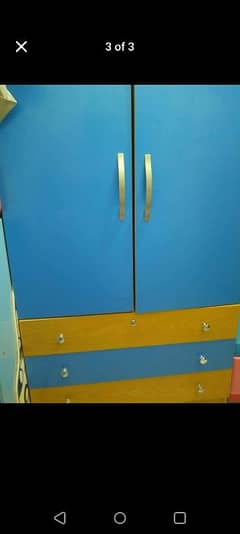 Single Bed with wardrobe and mattress.