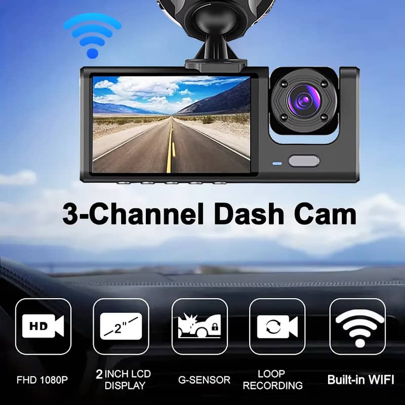 3 Channel,Wifi Car Dash Camra,Rear View Camera,Prada Cam,VideoRecorder 1