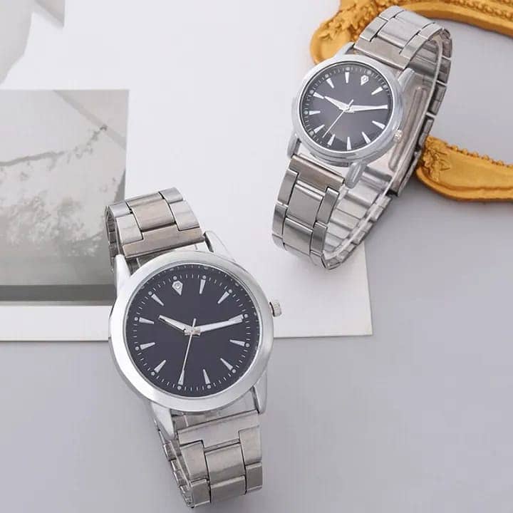 2 Couple Style Gold Sliver Bracelet Minimalist Wristwatch Ste 16