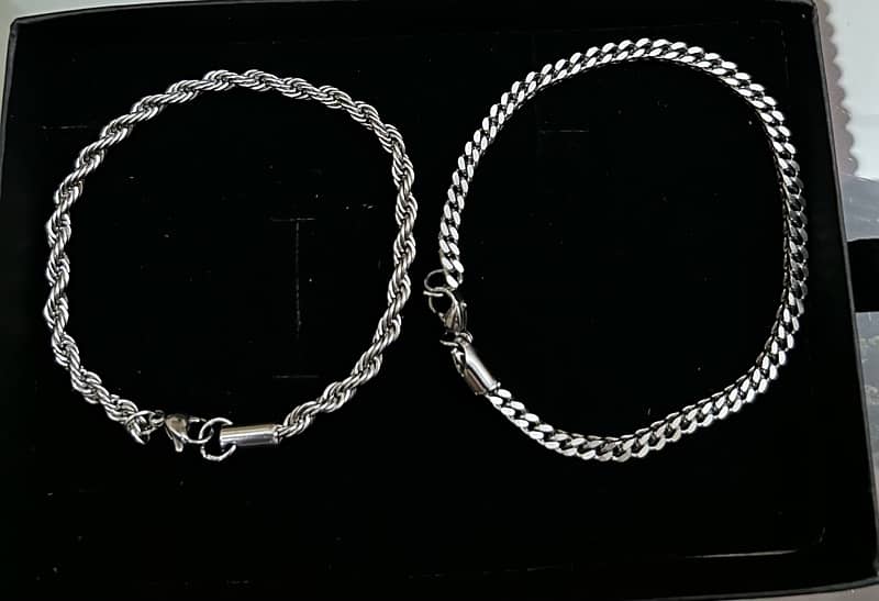 Unisex bracelets Stainless steel rope and foxtail 2