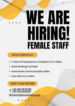 Hiring Female & Male Agents For Truck Dispatch