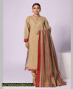 3pcs women's unstitched karandi suit