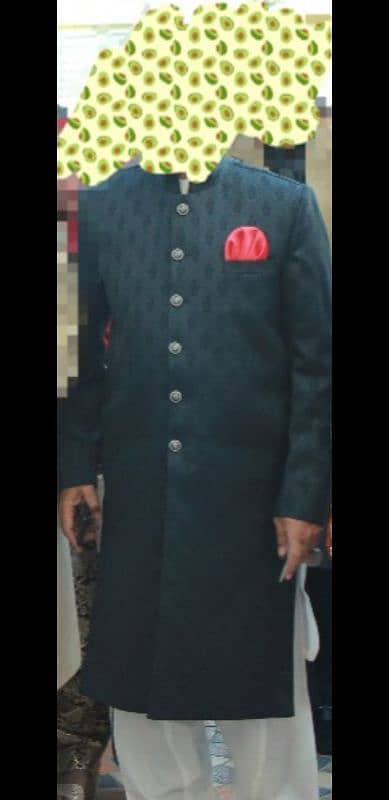 Black Sherwani Premium Quality with inner suit- 0/3/0/0/7/4/2/0/7/7/7 1