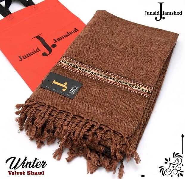 Valvet Brown Shawl - J. Men Shawl Premium Quality - Winter Collection 0