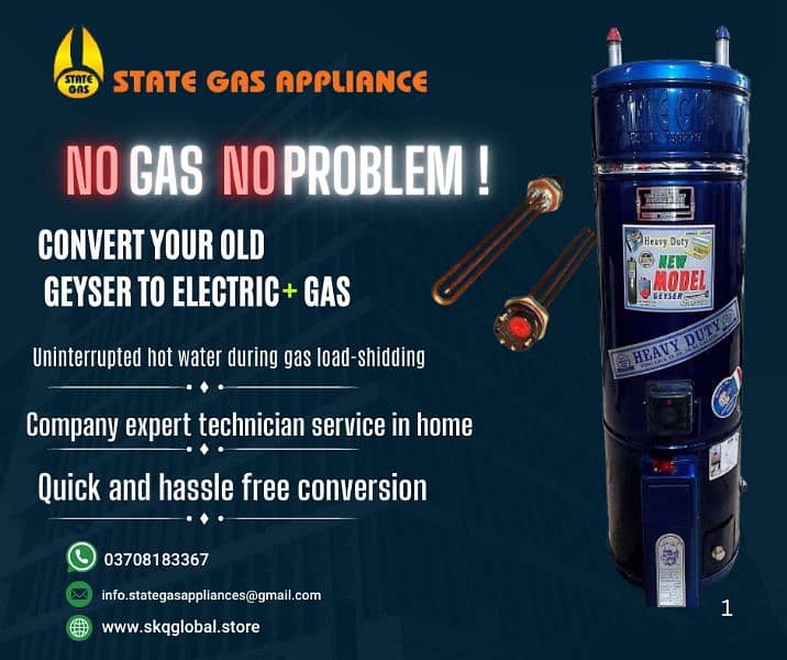 convert your old gas geyser to electric+ gas 0