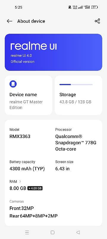 Realme GT Master Edition 8+8 128GB 2