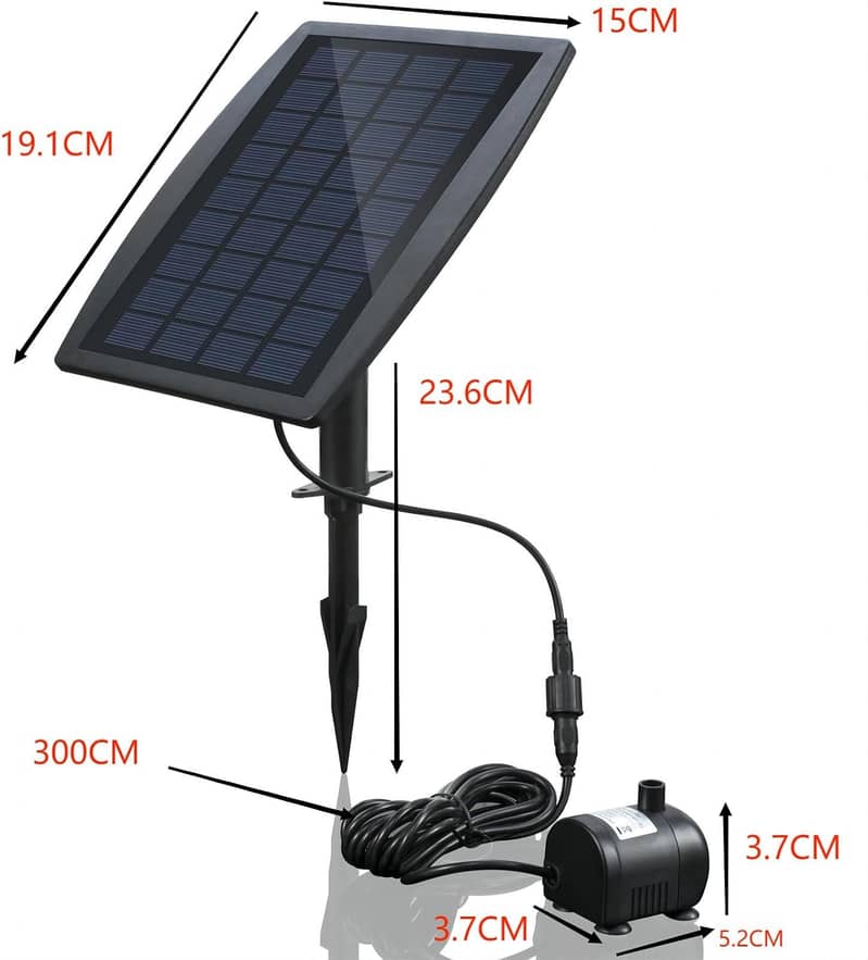 Anself Solar Water Pump, 9V 2.5W Power, Garden Pluggable Fountains, 2