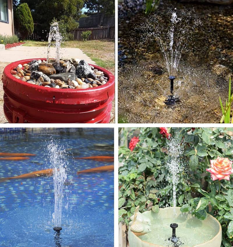 Anself Solar Water Pump, 9V 2.5W Power, Garden Pluggable Fountains, 14