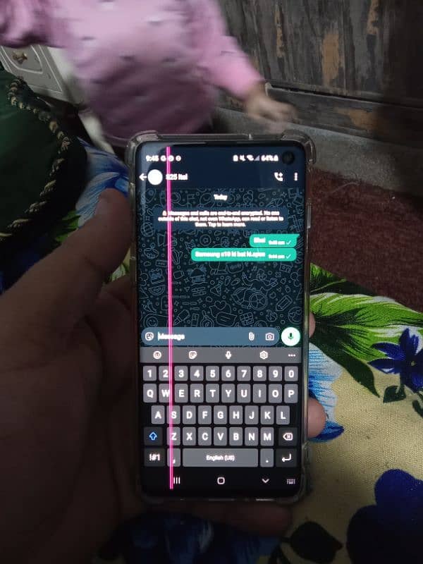 samsung s10 anda fone just diplay line 1