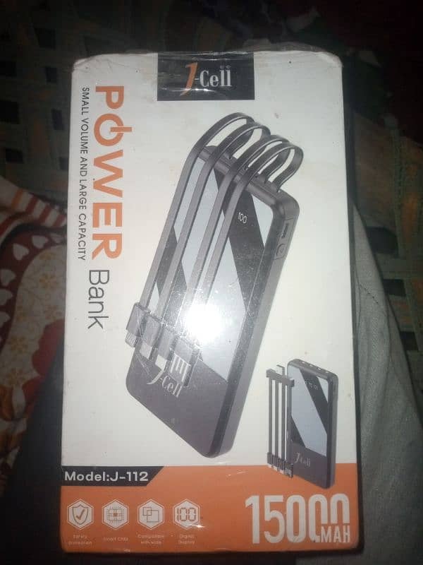 Power Bank 15000mah Big Battry with 4 different cables 1