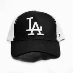 La black and white trucker cap