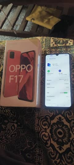 Oppo f17 ha box or charger sath haaa condition 10/9