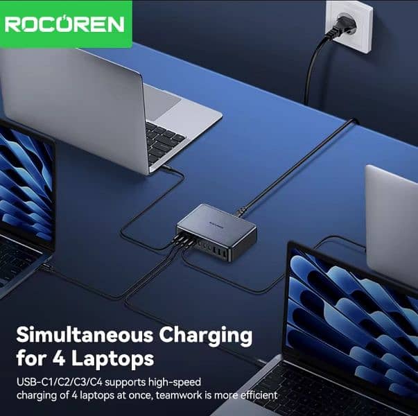 Rocoren 400W. 200W & 160W 6 ports GaN Fast Charger Desktop Charger Por 1