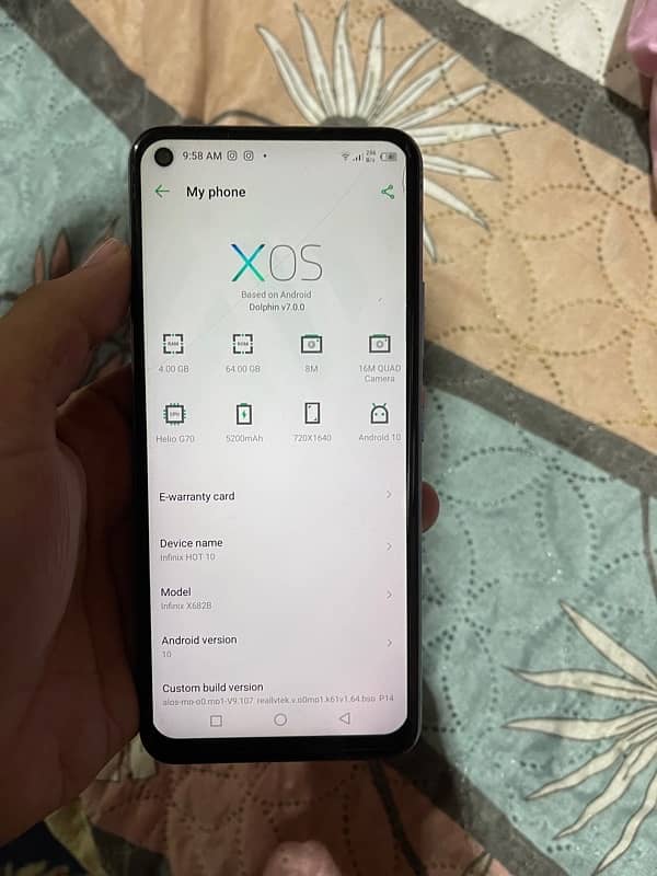 infinix hot 10 4/64 with box 7