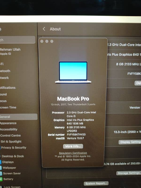 MacBook Pro 2017, 13inch i5 8/256 5