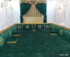 Arabic Majlis Sofa /Arbi Majlis /Saudi Majlis /Hujra Bethak /Curtains