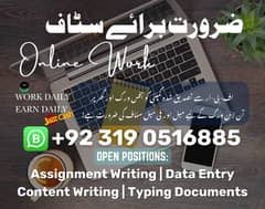 Part Time Full Time Job / Data Entry Job / Typing job / Assignment Job