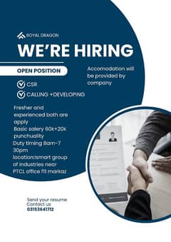 open position for calling+ developing