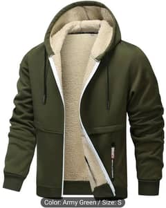 Hooded jacket upper with lining Polyester for winter