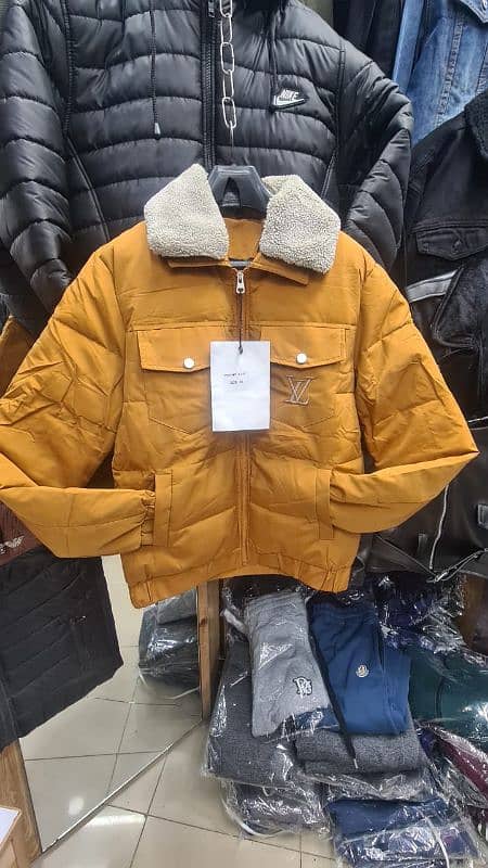 Slim fit yellow furry winter jacket 0