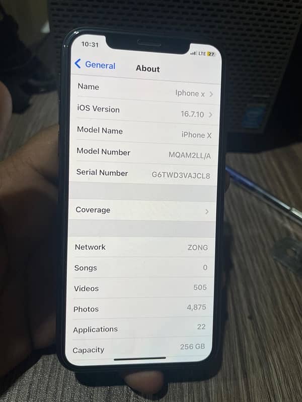 Iphone X 256gb PTA Approved 3