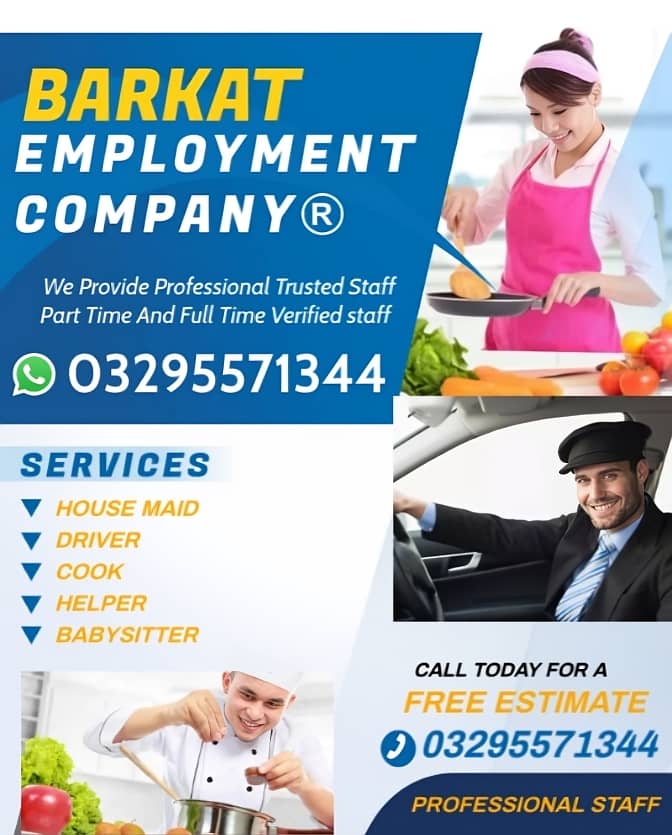 Maids | House Maids | Home Cook | Driver Helper | Domestic Maids Staf 0