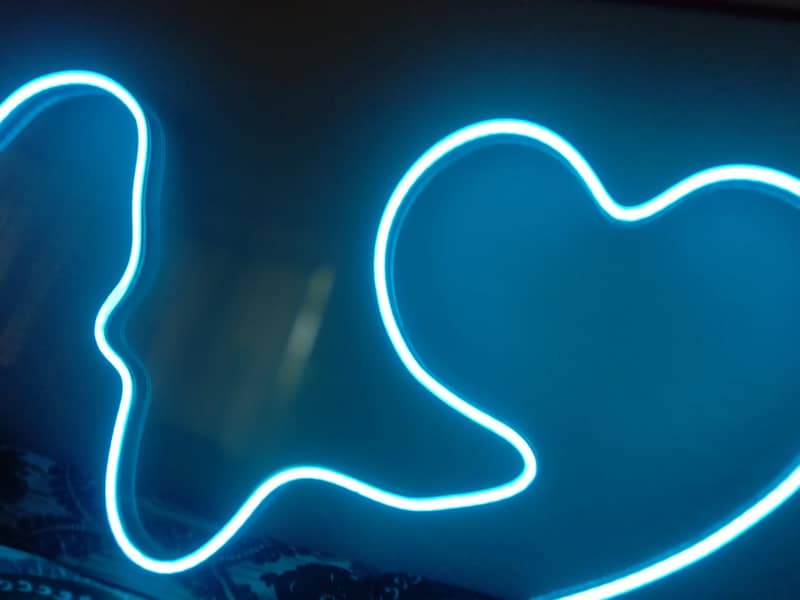 neon light /heart/blue/mirror/ free power supply/neon sign 4